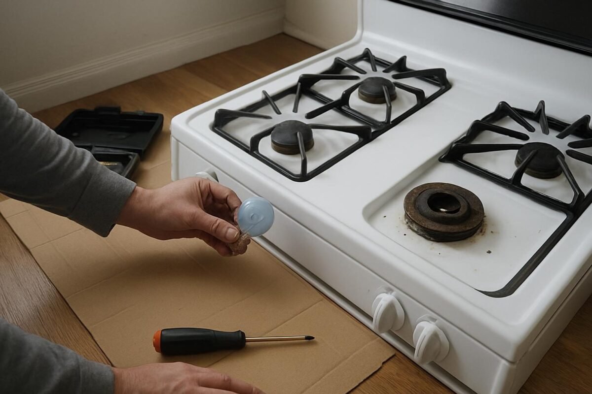 El suelo protegido con carton y las cosas colocadas antes de empezar